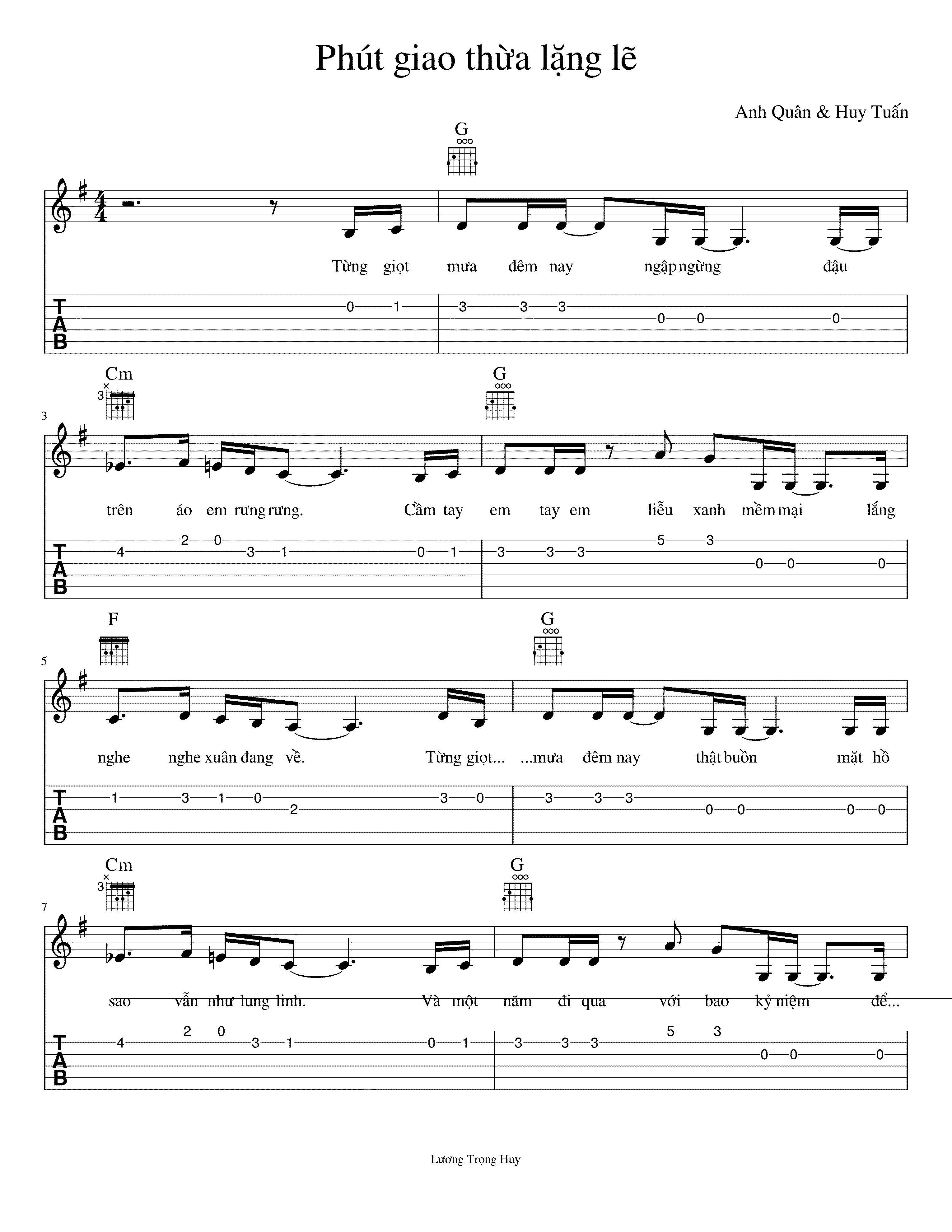 Partitura Non Hai Ron