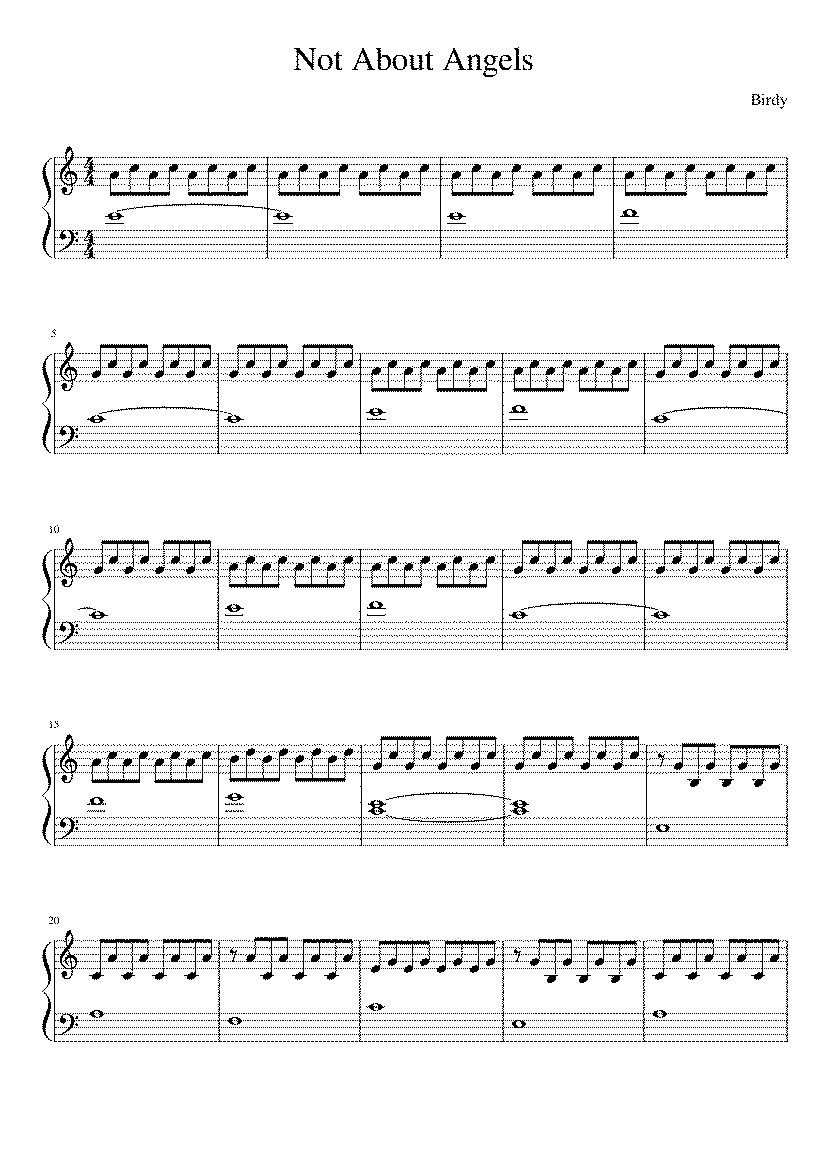 Partitura Not About Angels