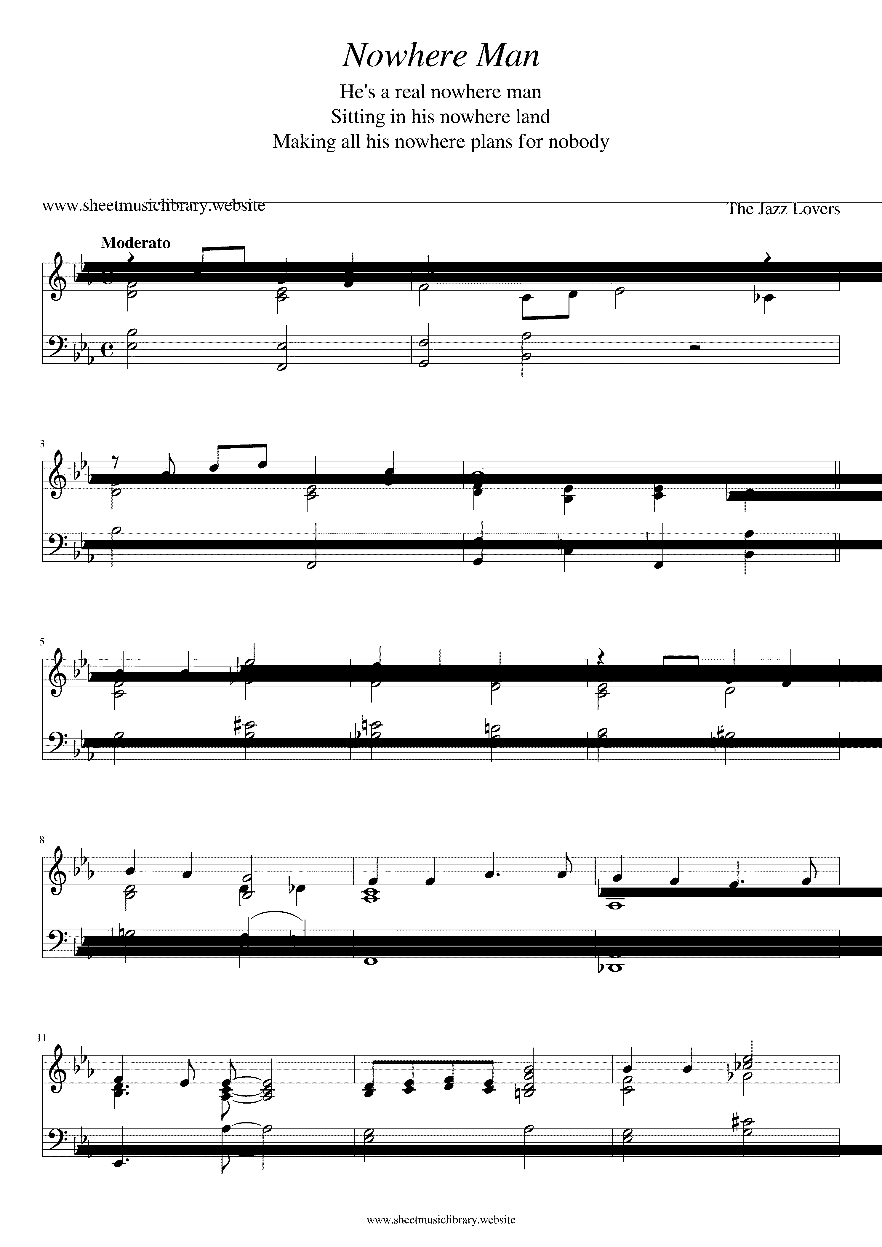 Partitura Nowhere Man
