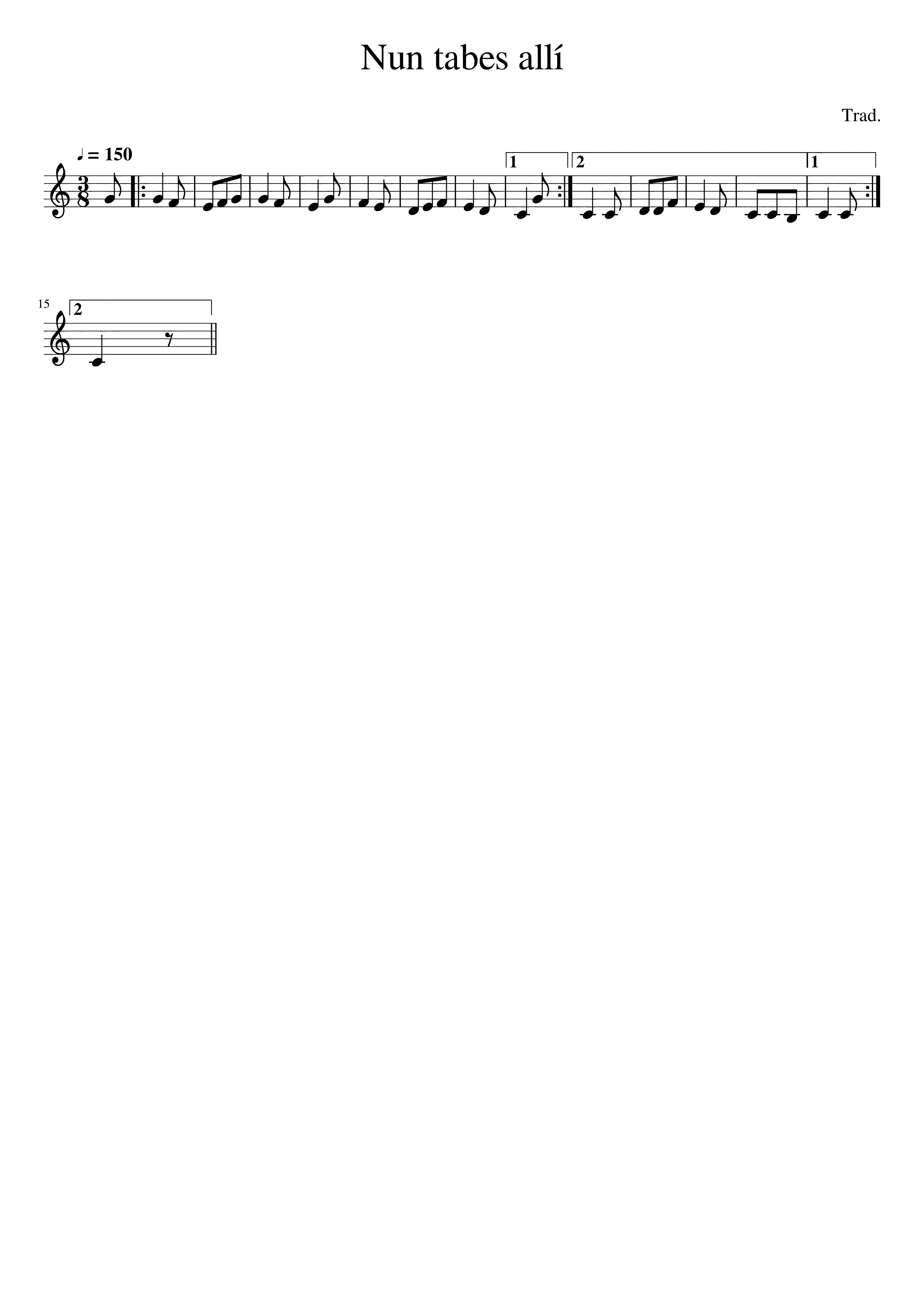Partitura Nun Tabes Alli