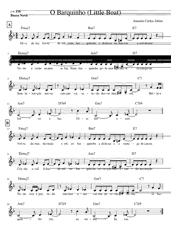 Partitura O Barquinho