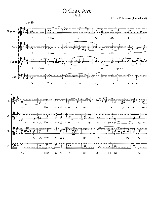 Partitura O Crux Ave