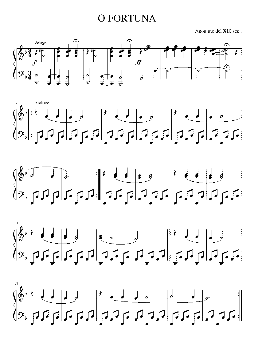 Partitura O Fortuna
