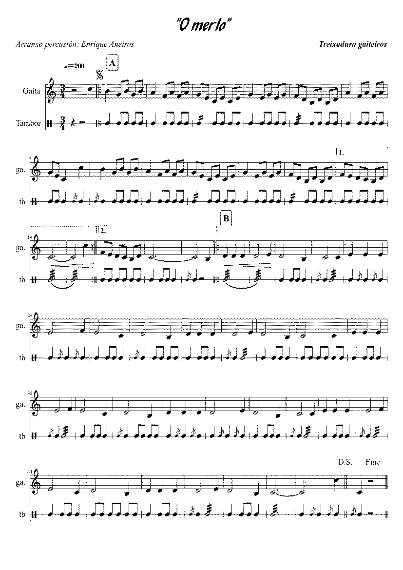 Partitura O Merlo