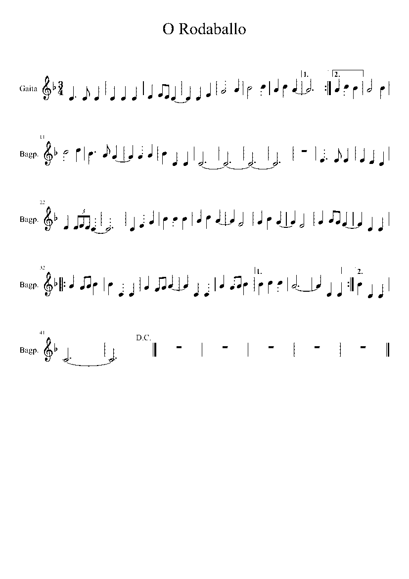 Partitura O Rodaballo