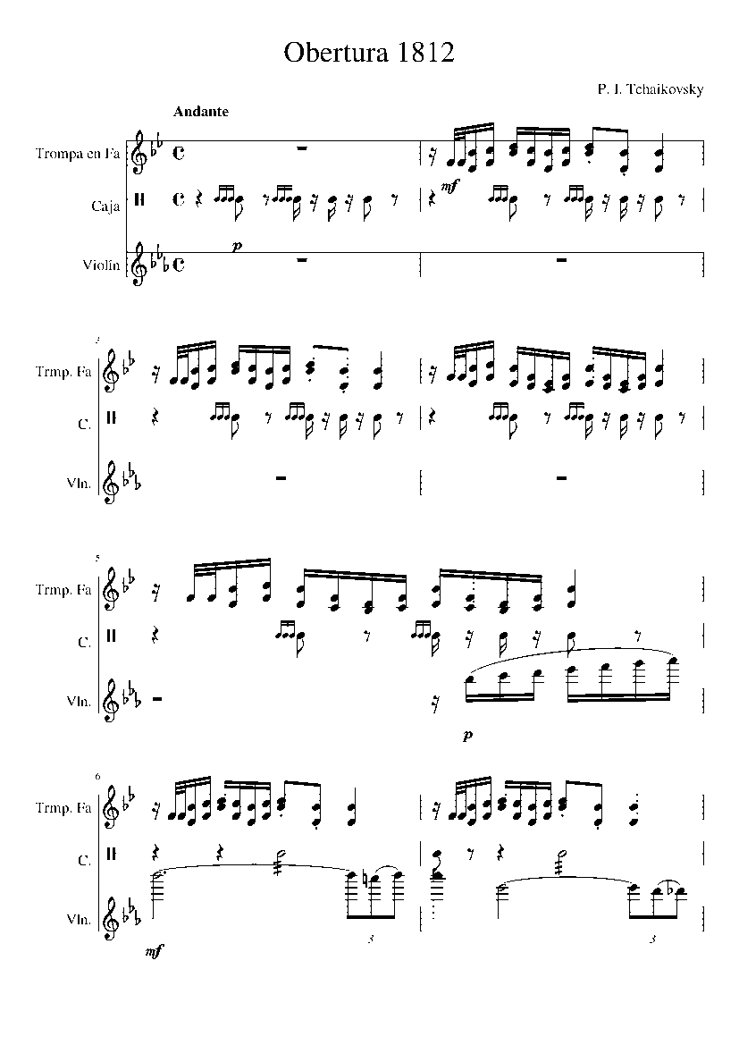 Partitura Obertura 1812 Tchaikovsky