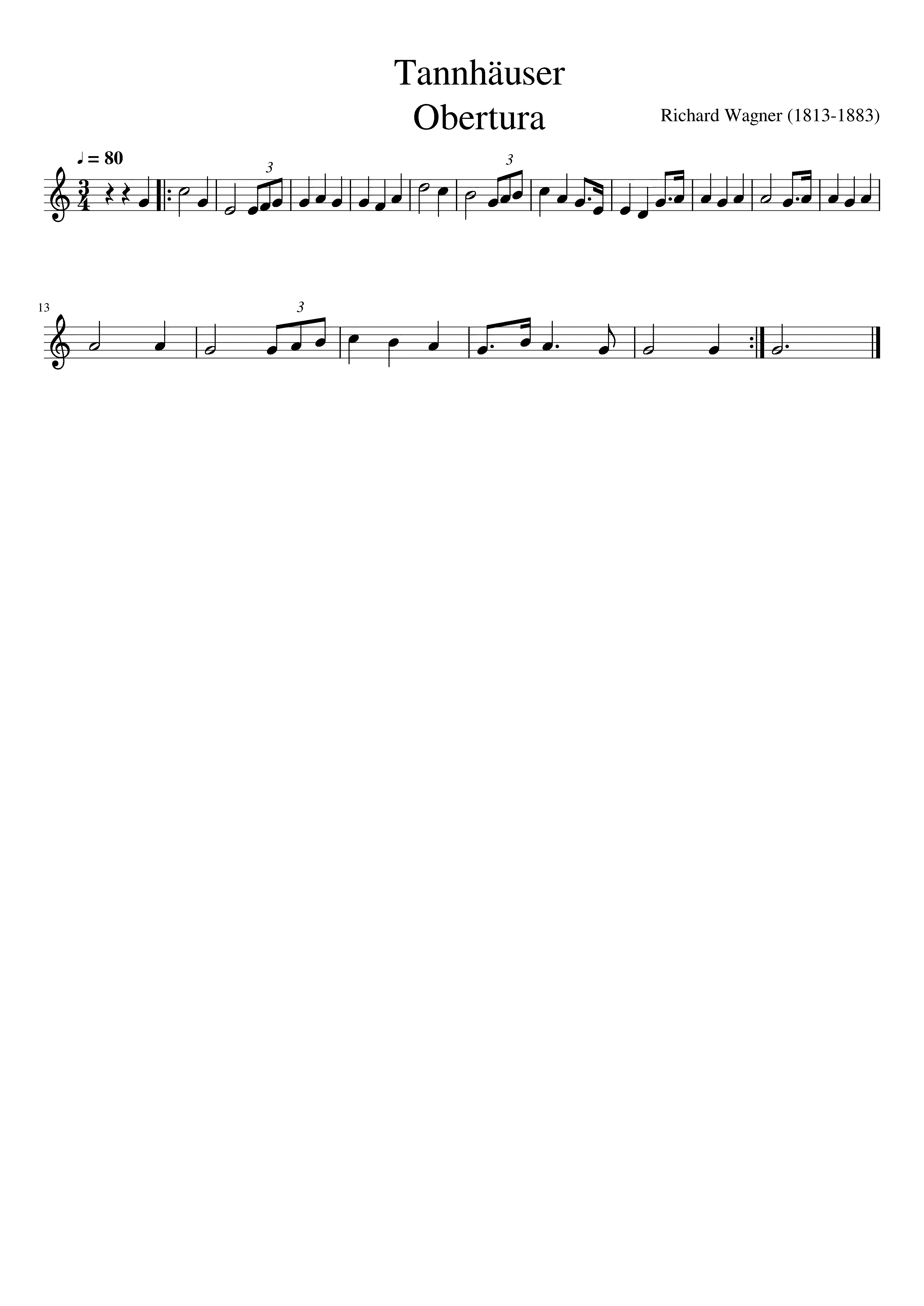 Partitura Obertura Tannhauser