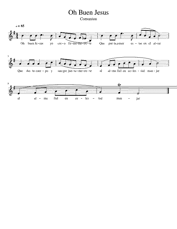 Partitura Oh Buen Jesus