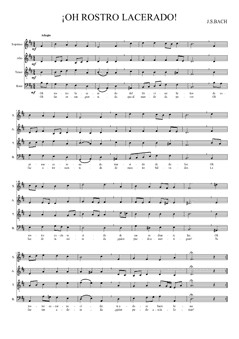 Partitura Oh Rostro Lacerado