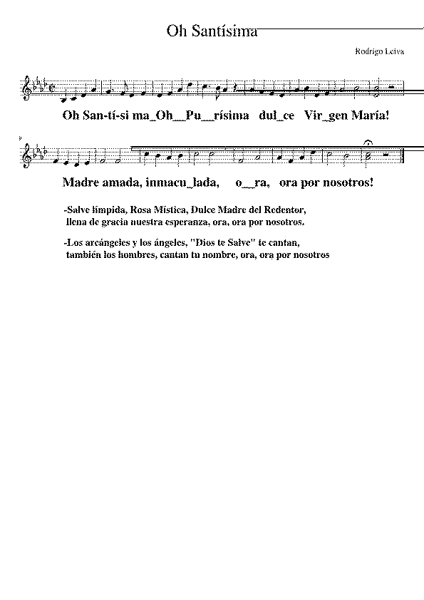 Partitura Oh Santisima