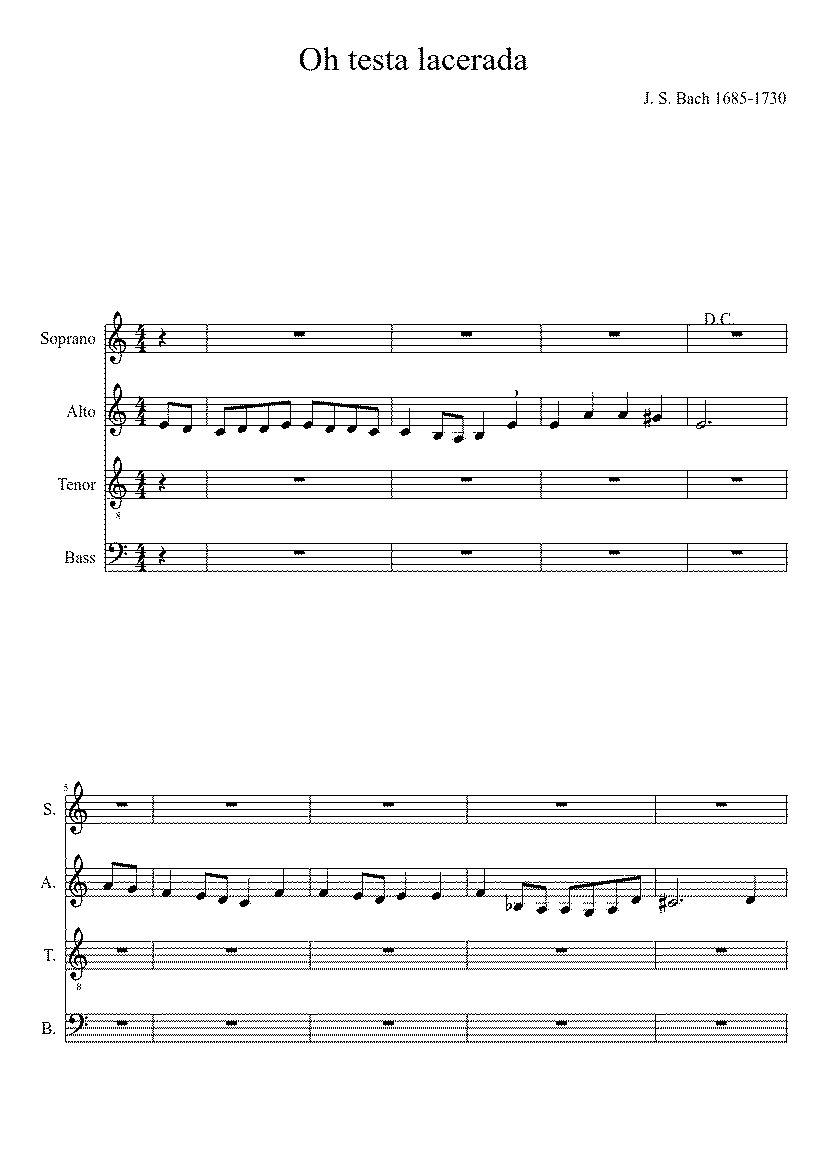Partitura Oh Testa Lacerada