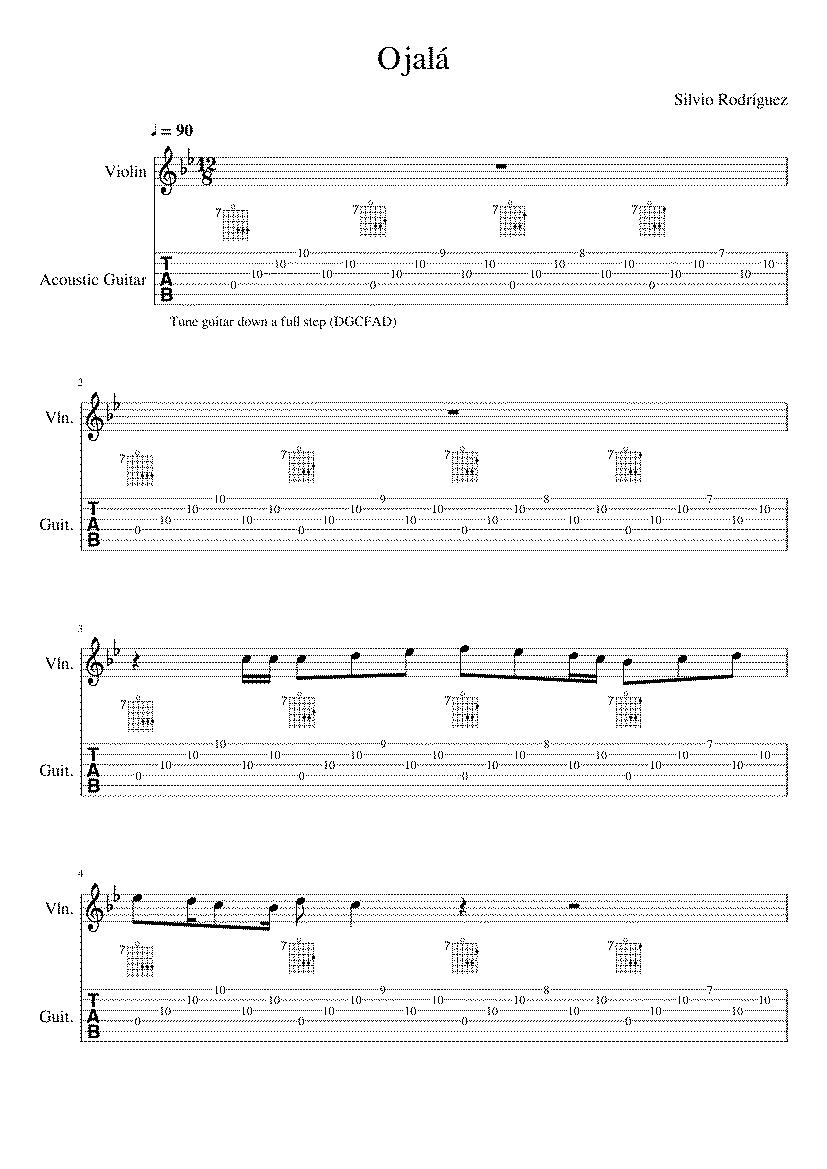 Partitura Ojala Silvio Rodriguez