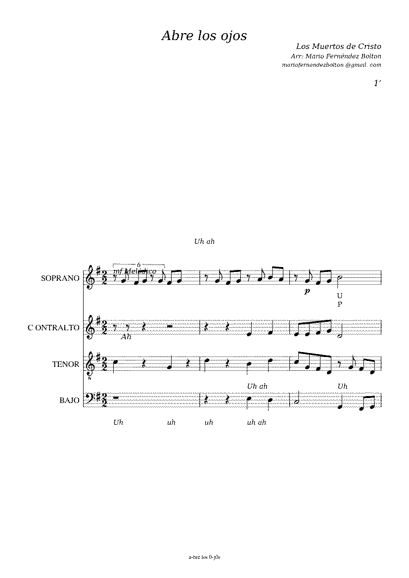 Partitura Ojos de España