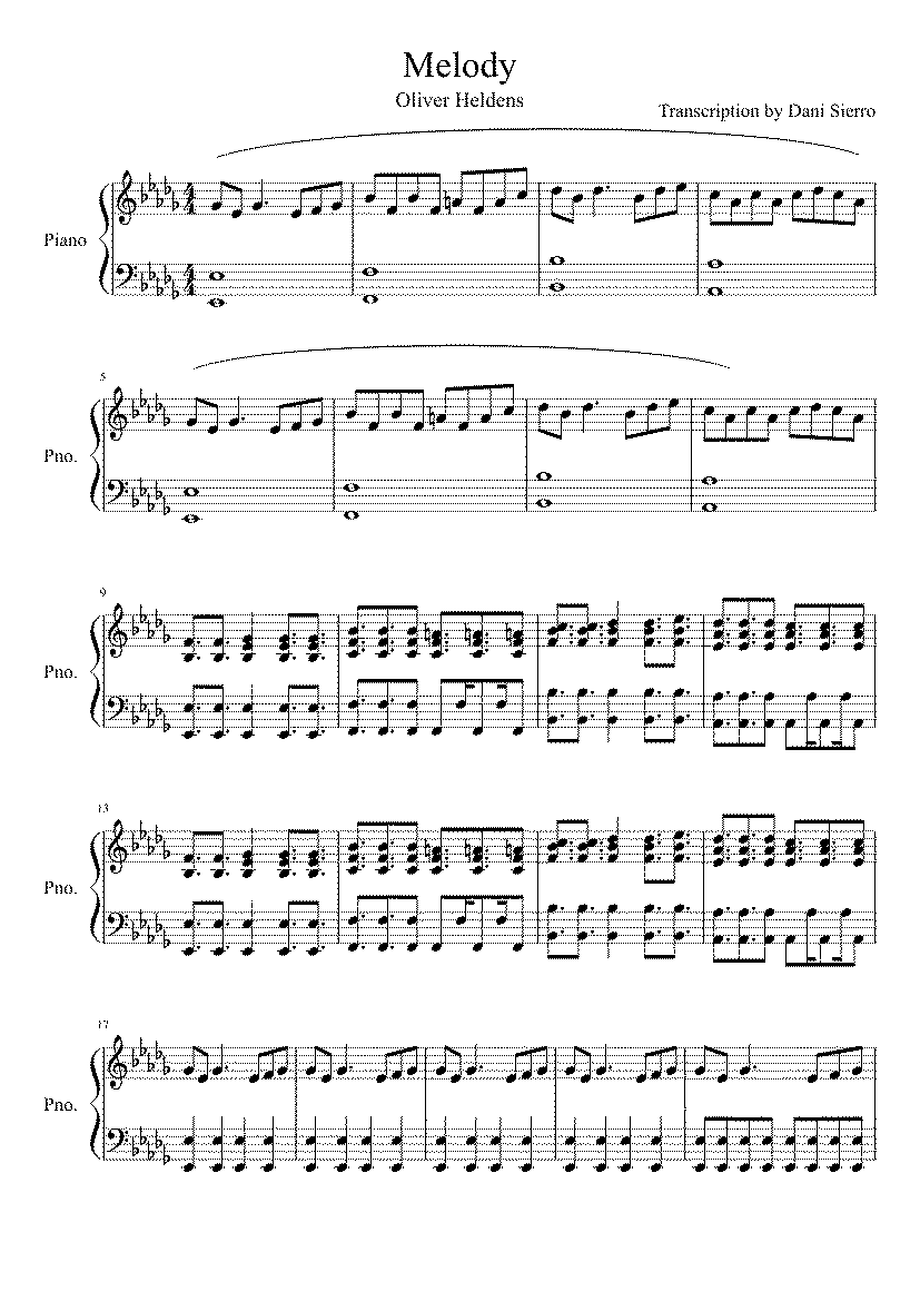 Partitura Oliver Heldens - Melody