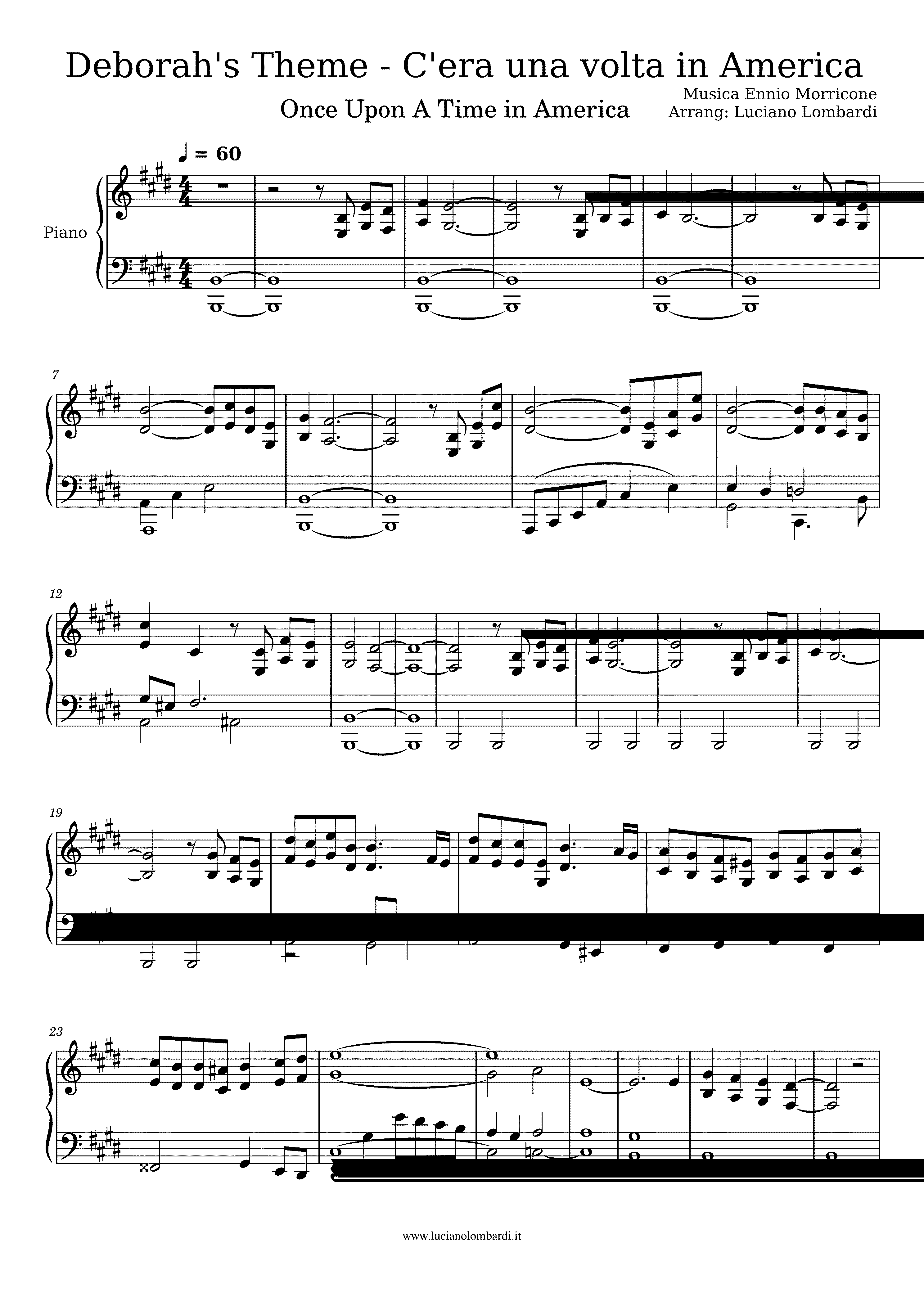 Partitura Once Upon a Time In America