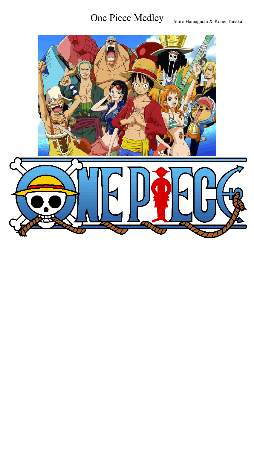 Partitura One Piece Medley