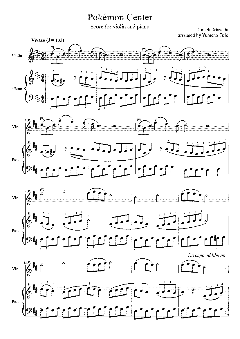 Partitura Opening Pokemon