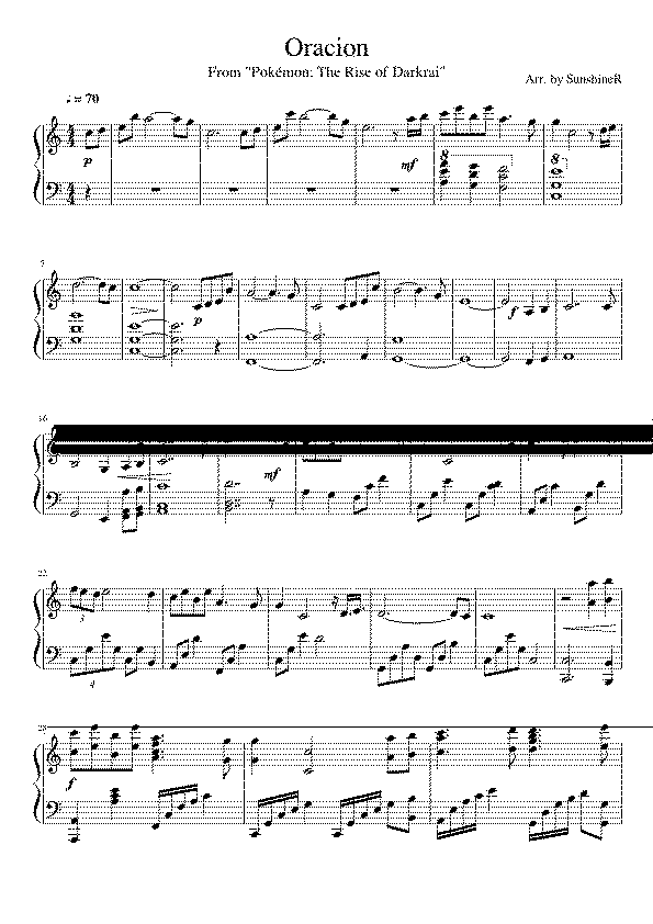 Partitura Oracion