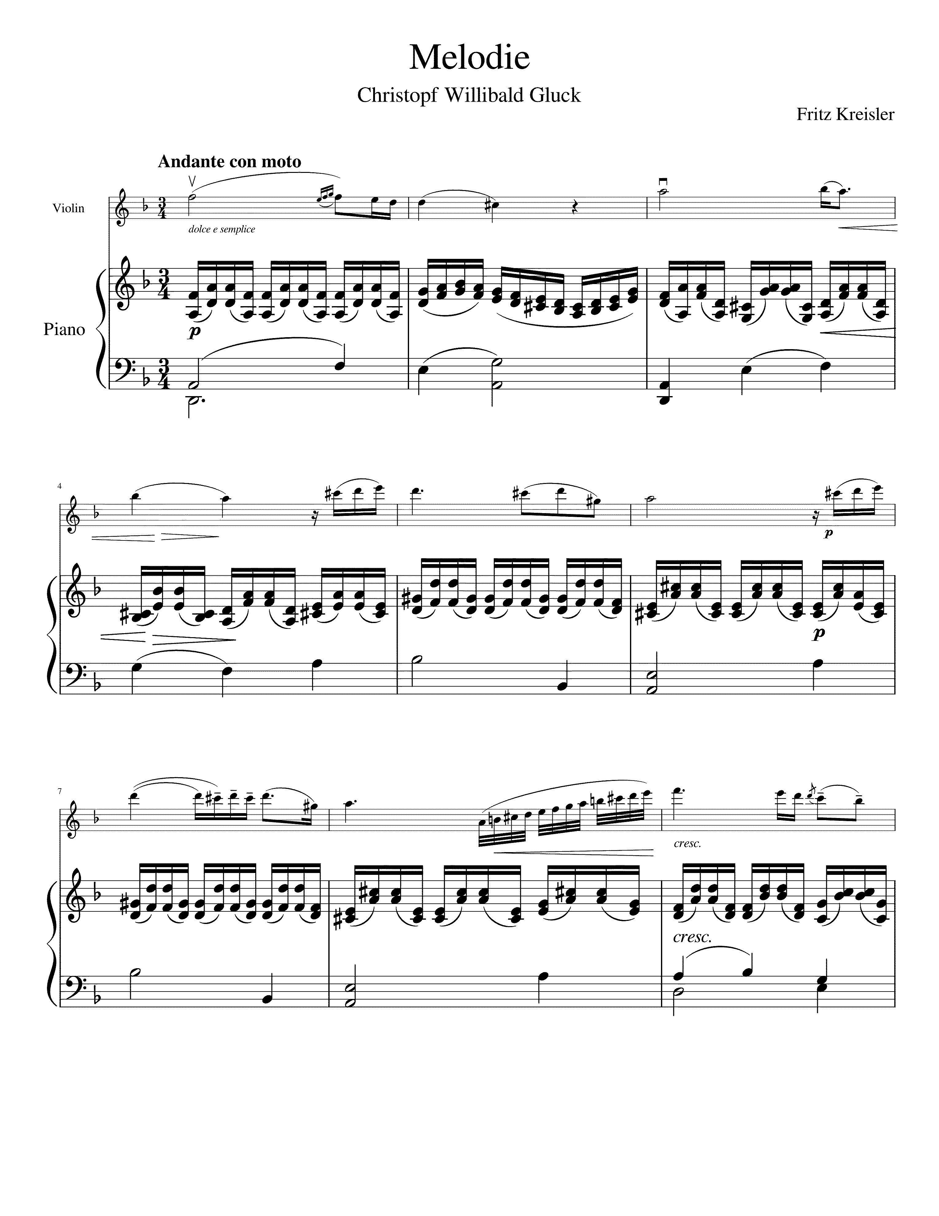 Partitura Orfeo Ed Euridice Gluck