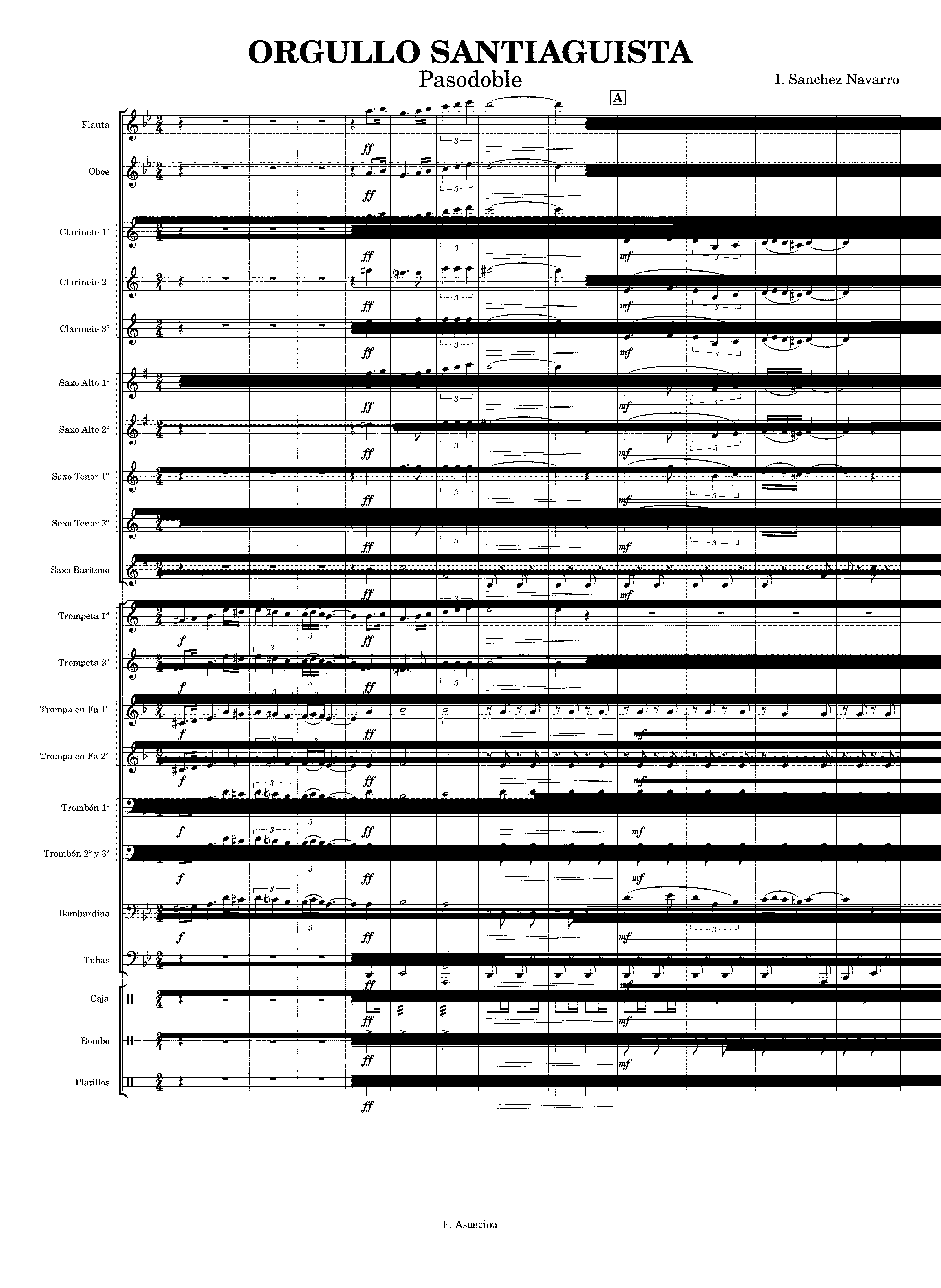 Partitura Orgullo Santiaguista