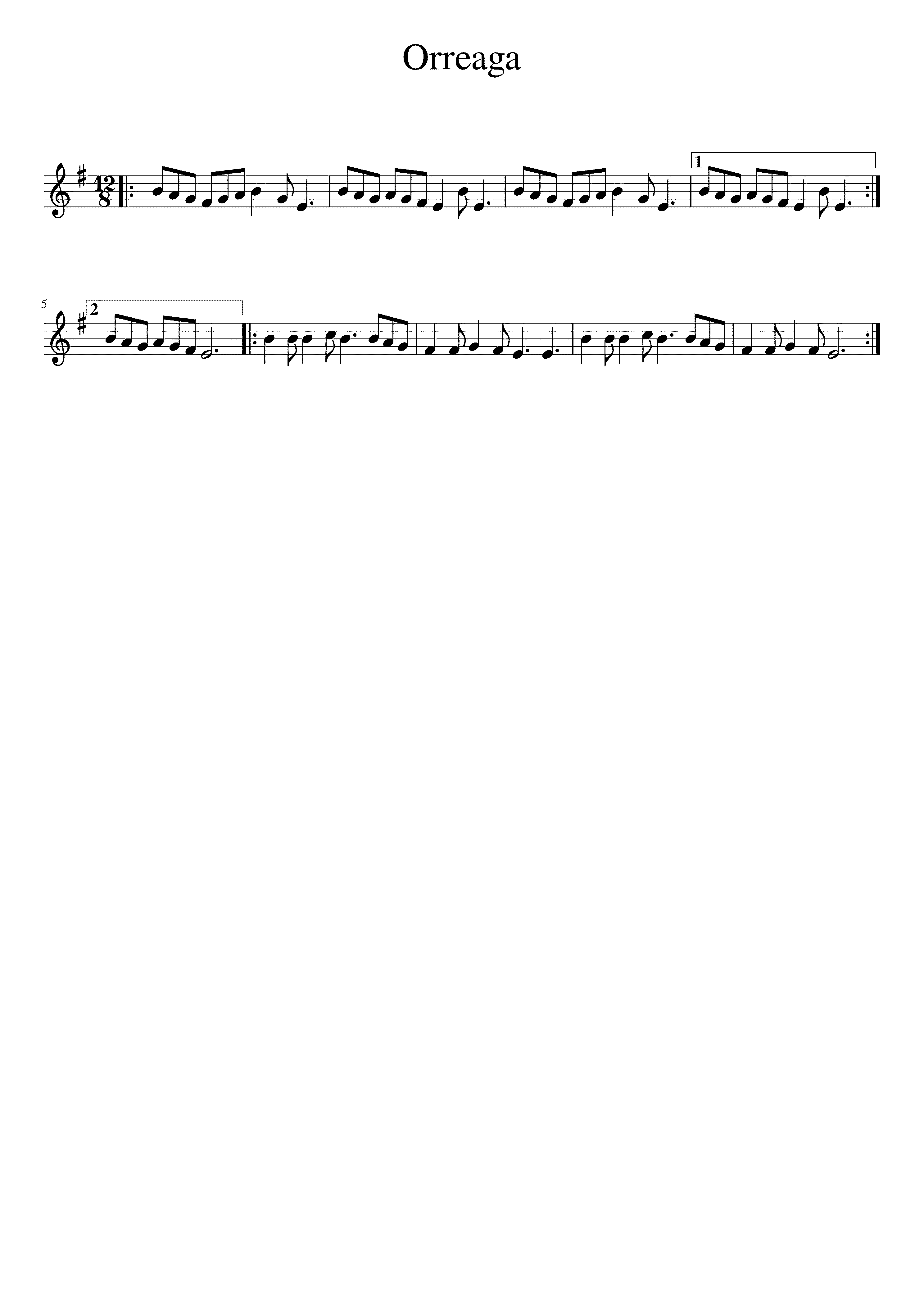 Partitura Orreaga