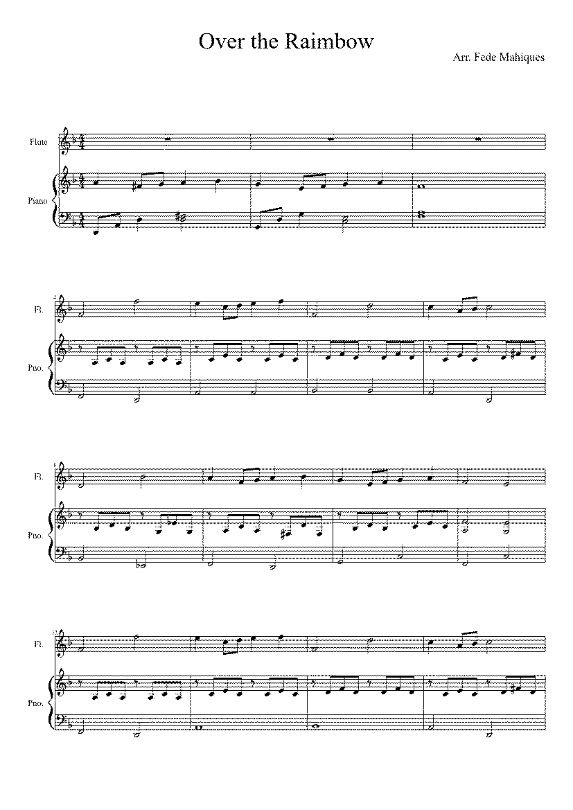 Partitura Over The Raimbow