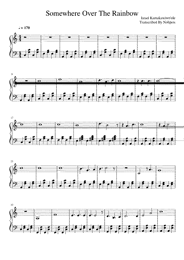 Partitura Over The Rainbow