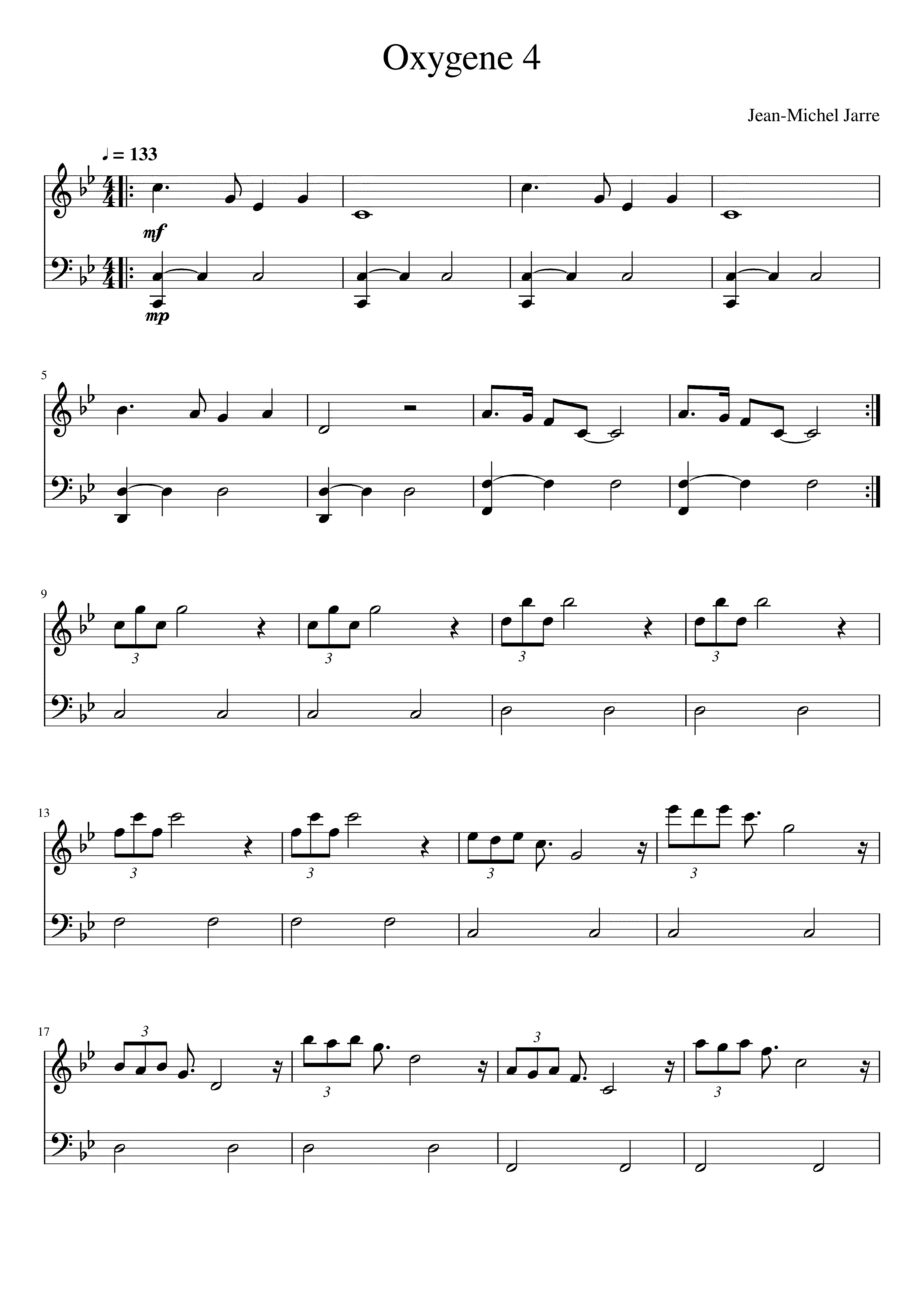 Partitura Oxygene