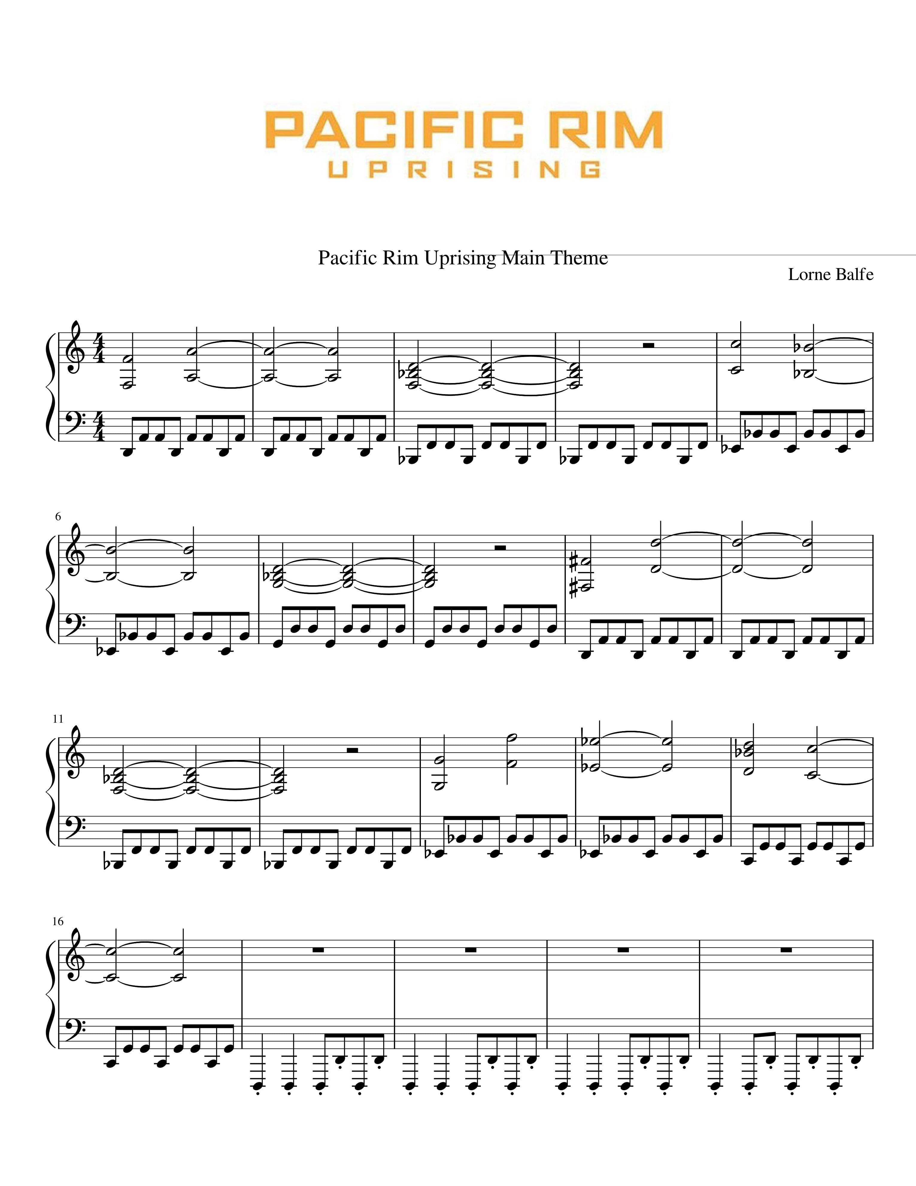 Partitura Pacific Rim