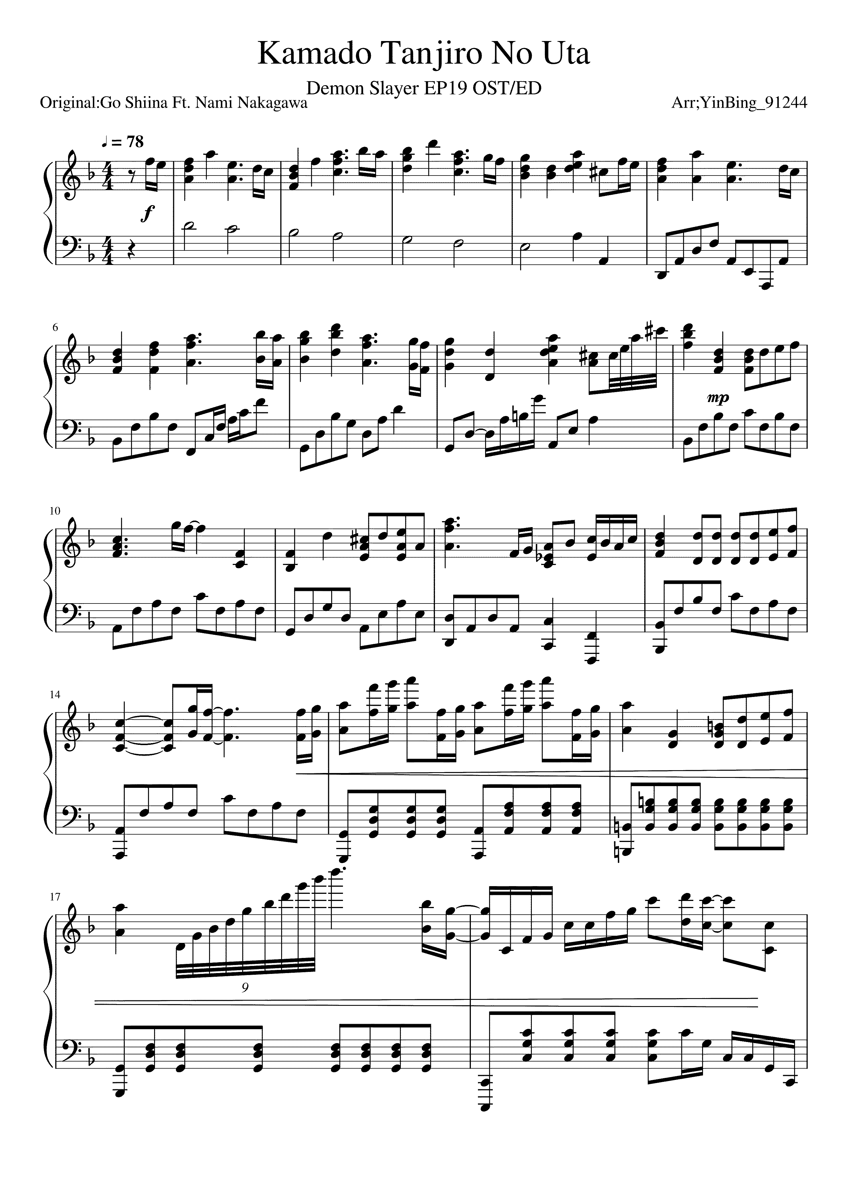 Partitura Paino