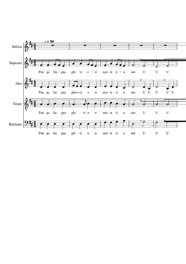 Partitura Pange Lingua Juan Carlos Calderon