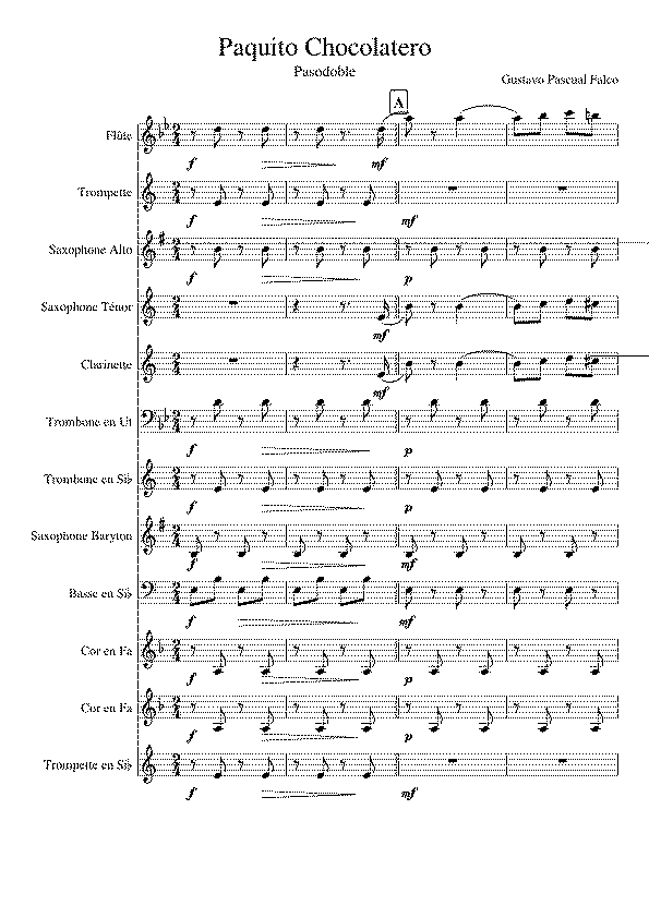 Partitura Paquito El Chocolatero