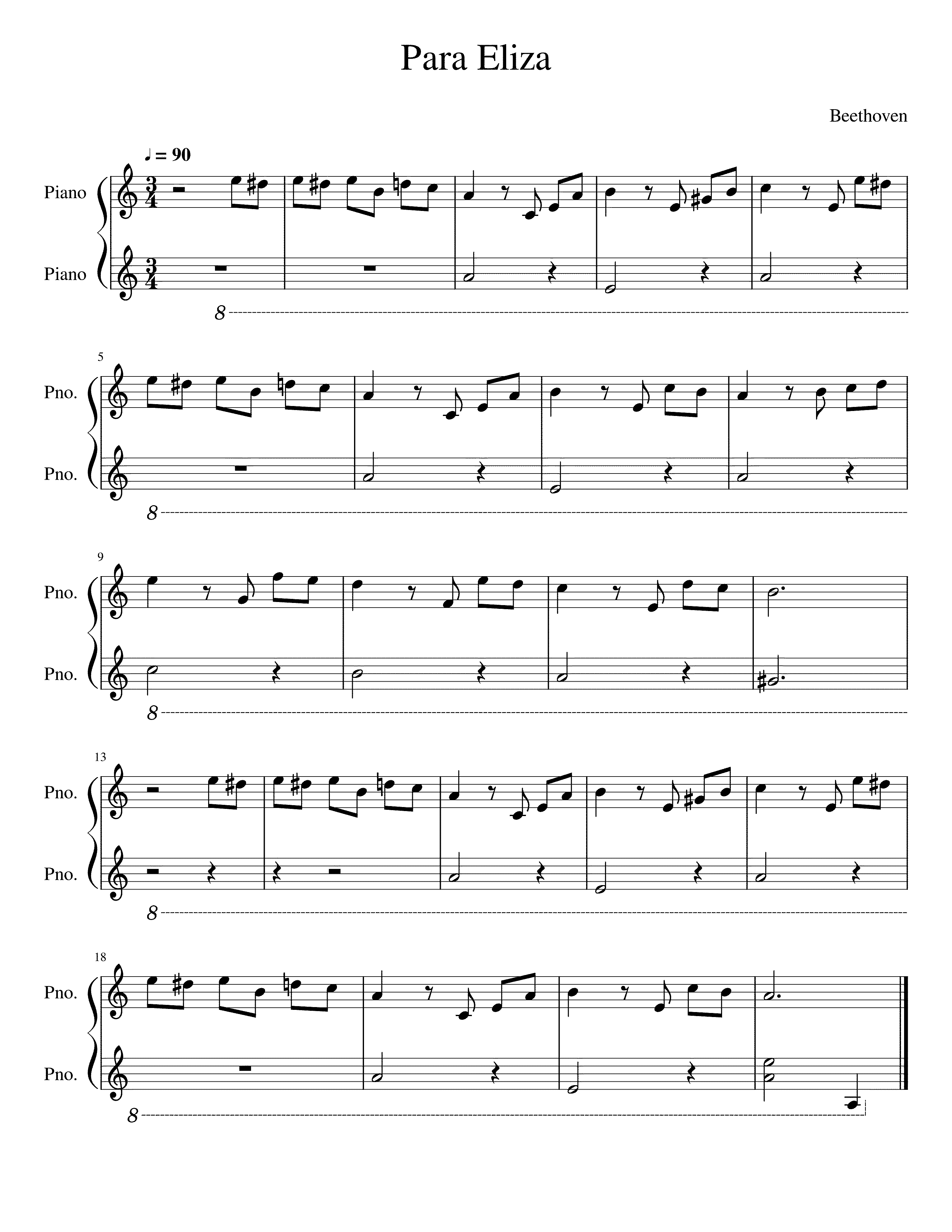 Partitura Para Eliza