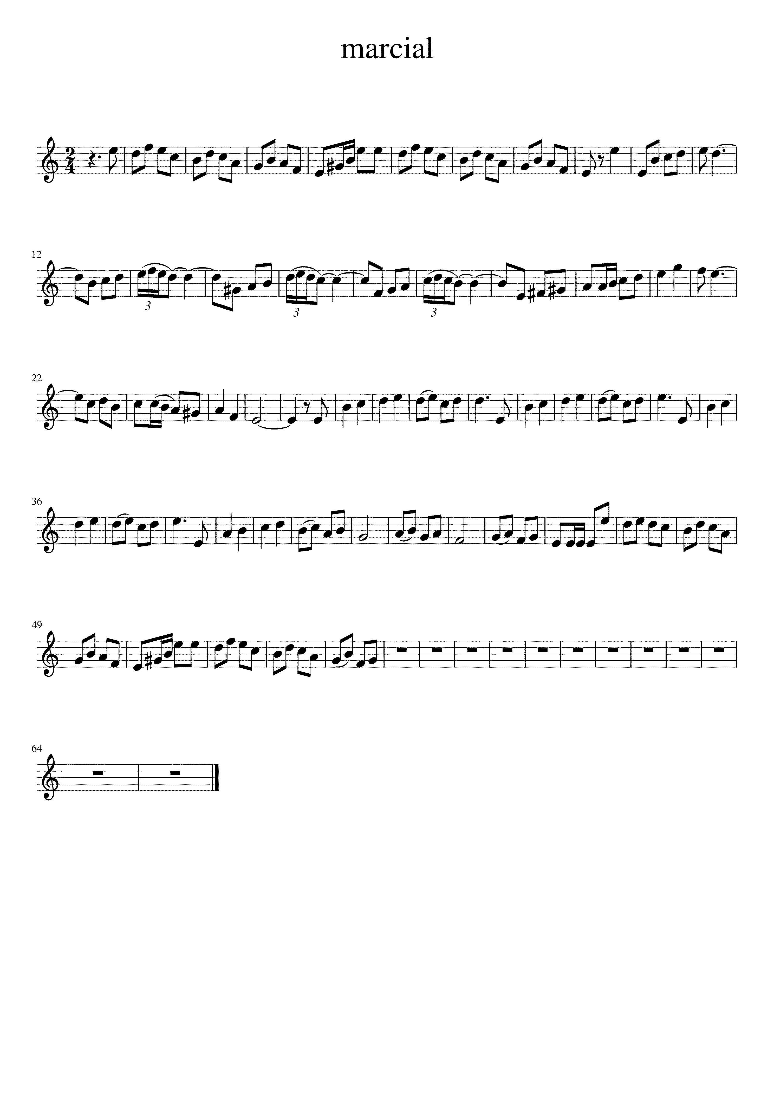 Partitura Pasodoble Marcial