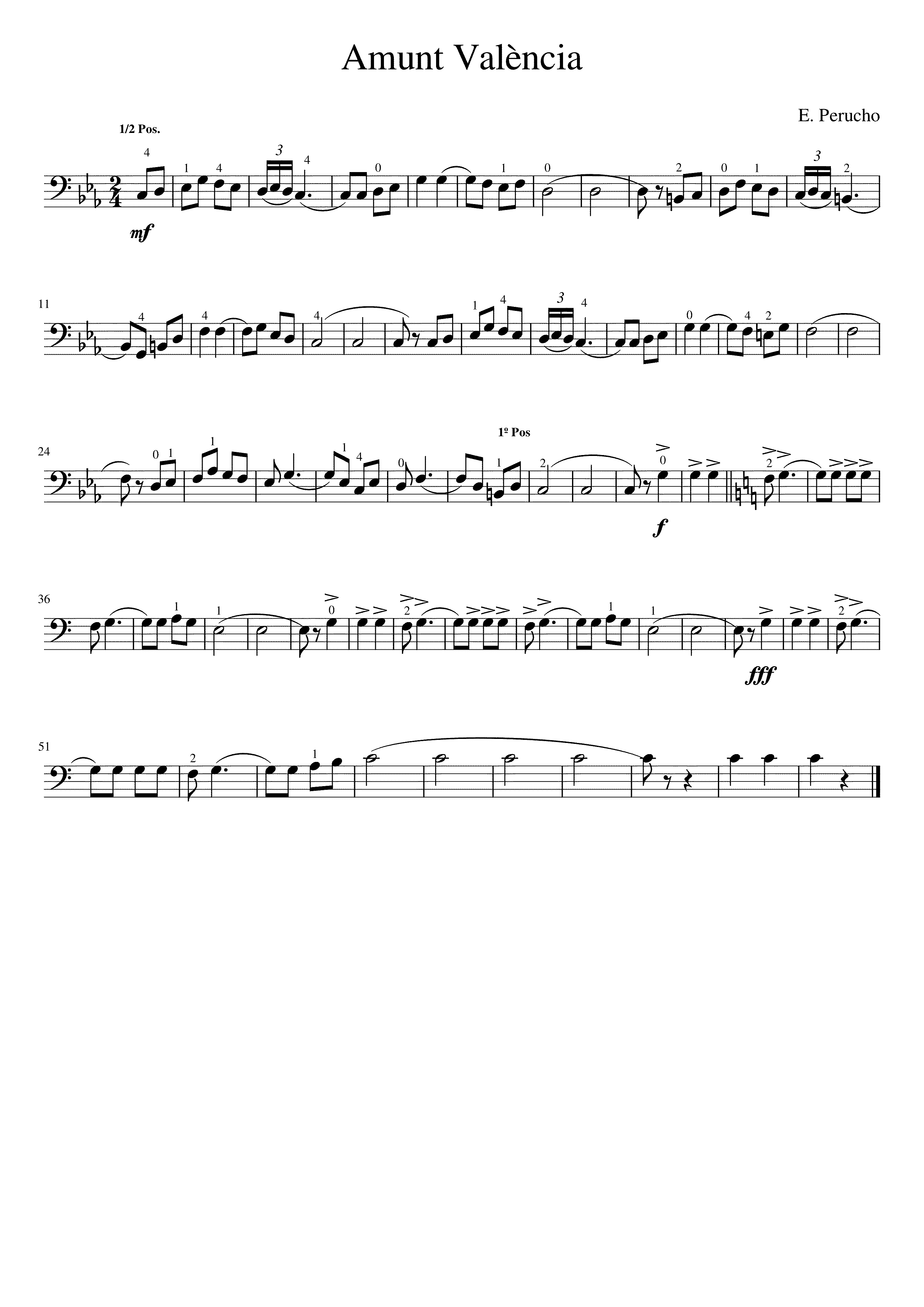 Partitura Pasodoble Valencia