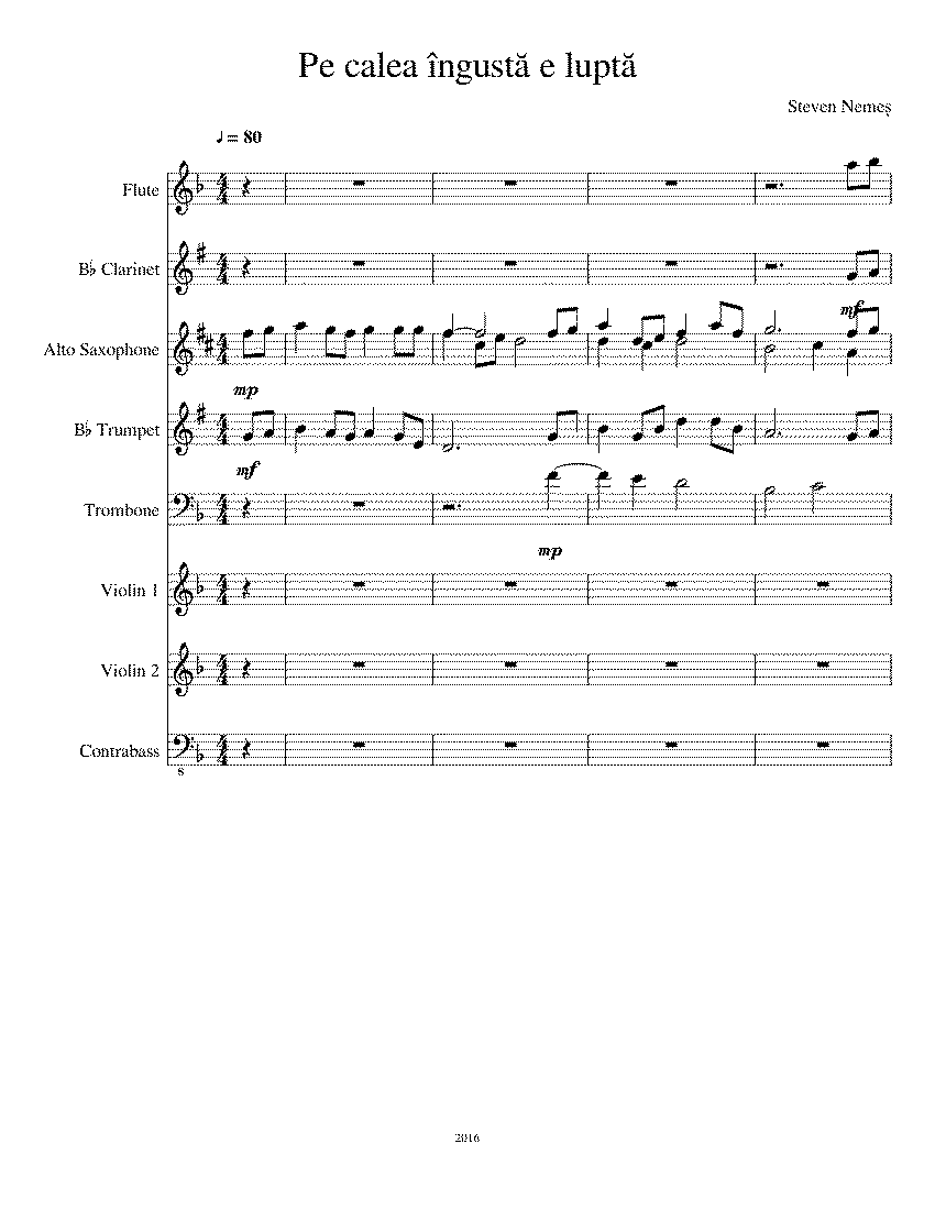 Partitura Pe Calea Ingusta E Lupta