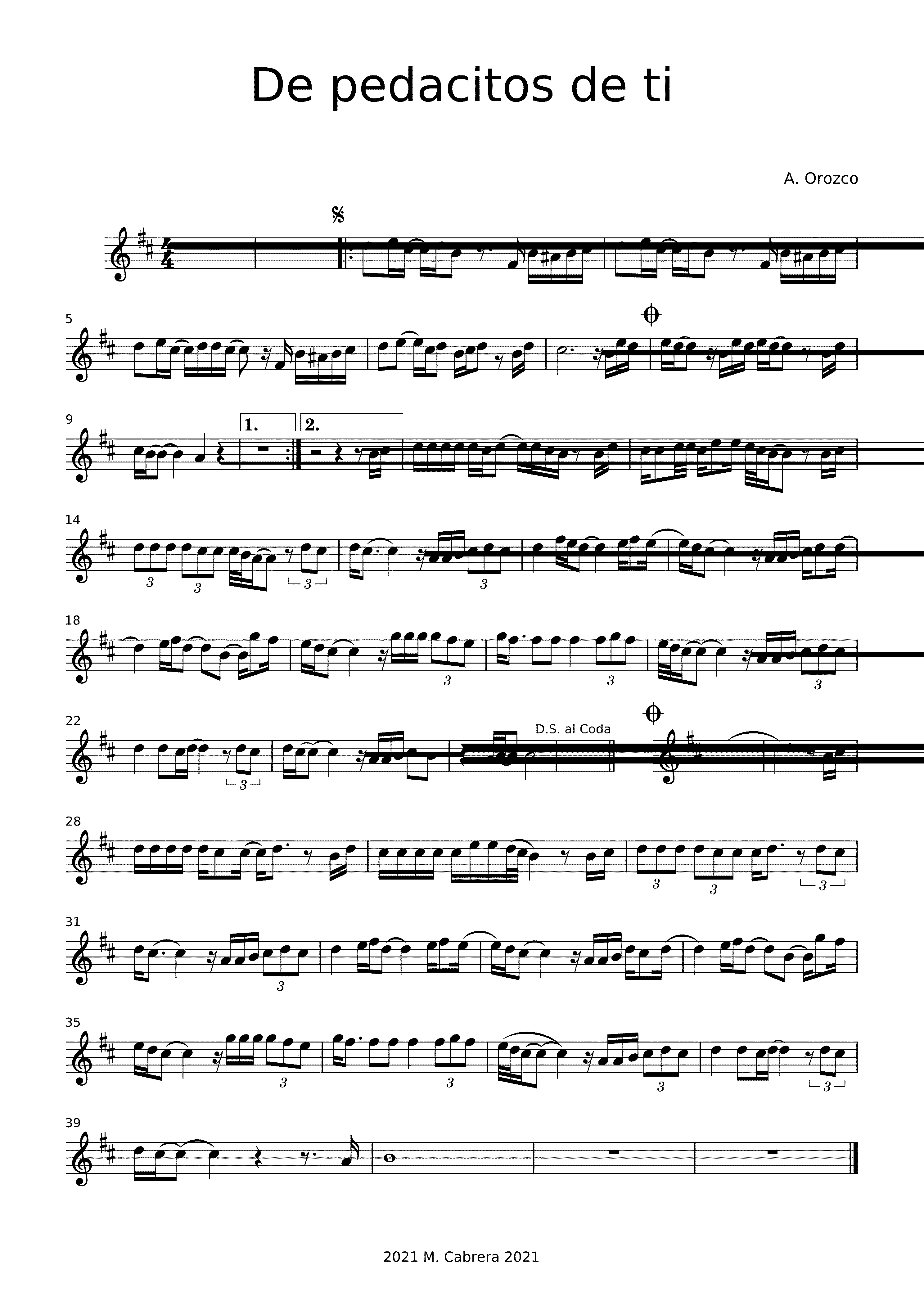 Partitura Pedacitos de Ti