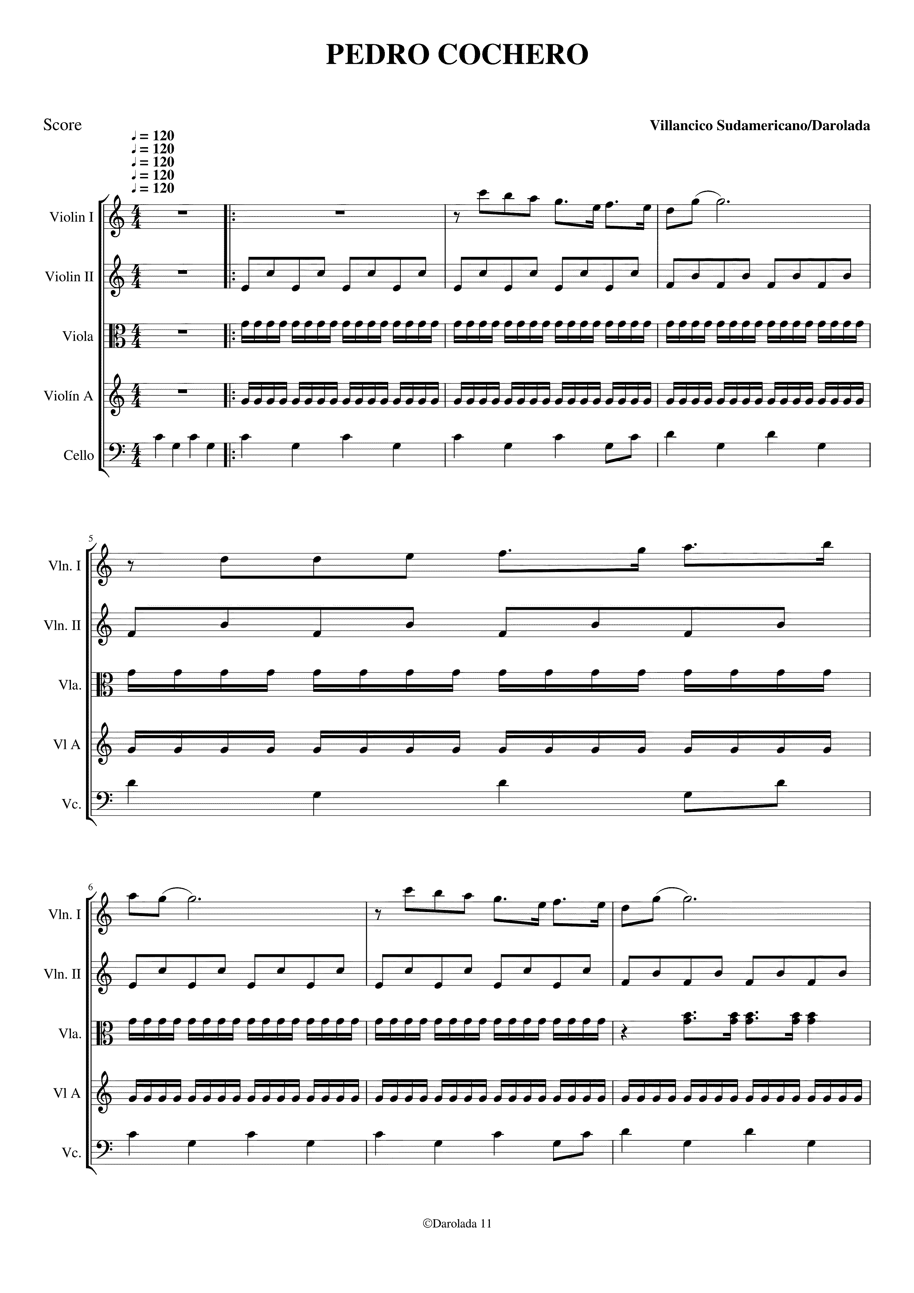 Partitura Pedro Cochero