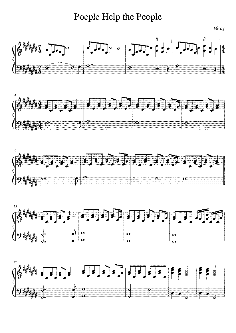 Partitura People Help The People