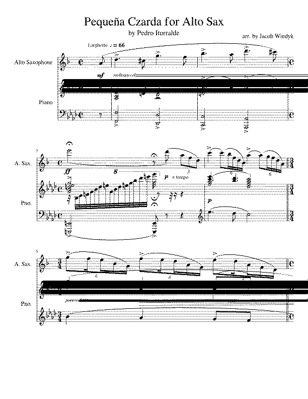 Partitura Pequeña Czarda Pedro Iturralde