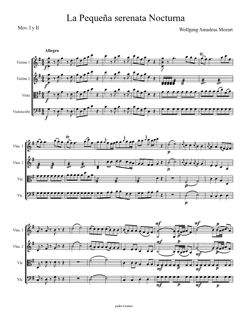 Partitura Pequeña Serenata