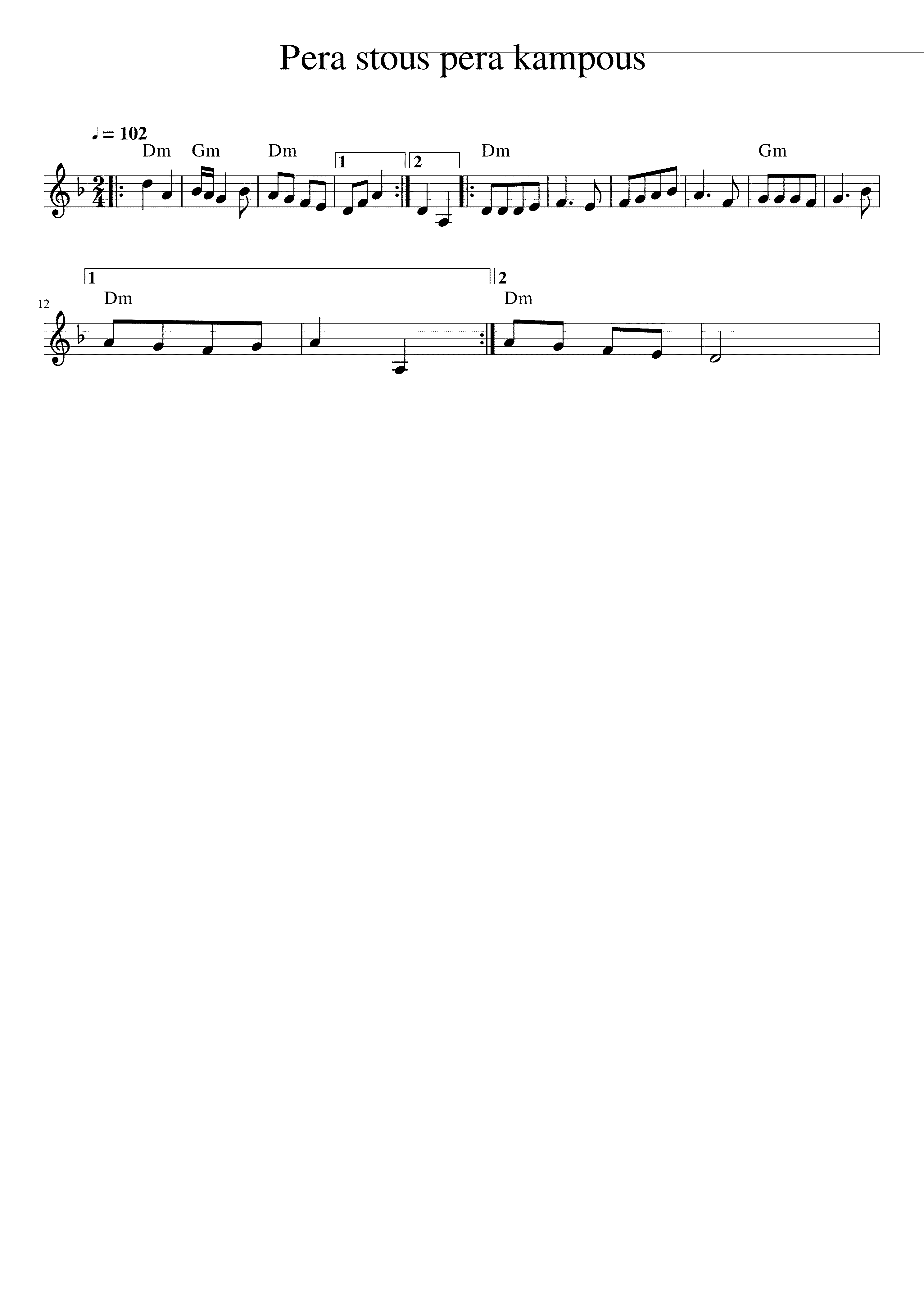 Partitura Pera Stous