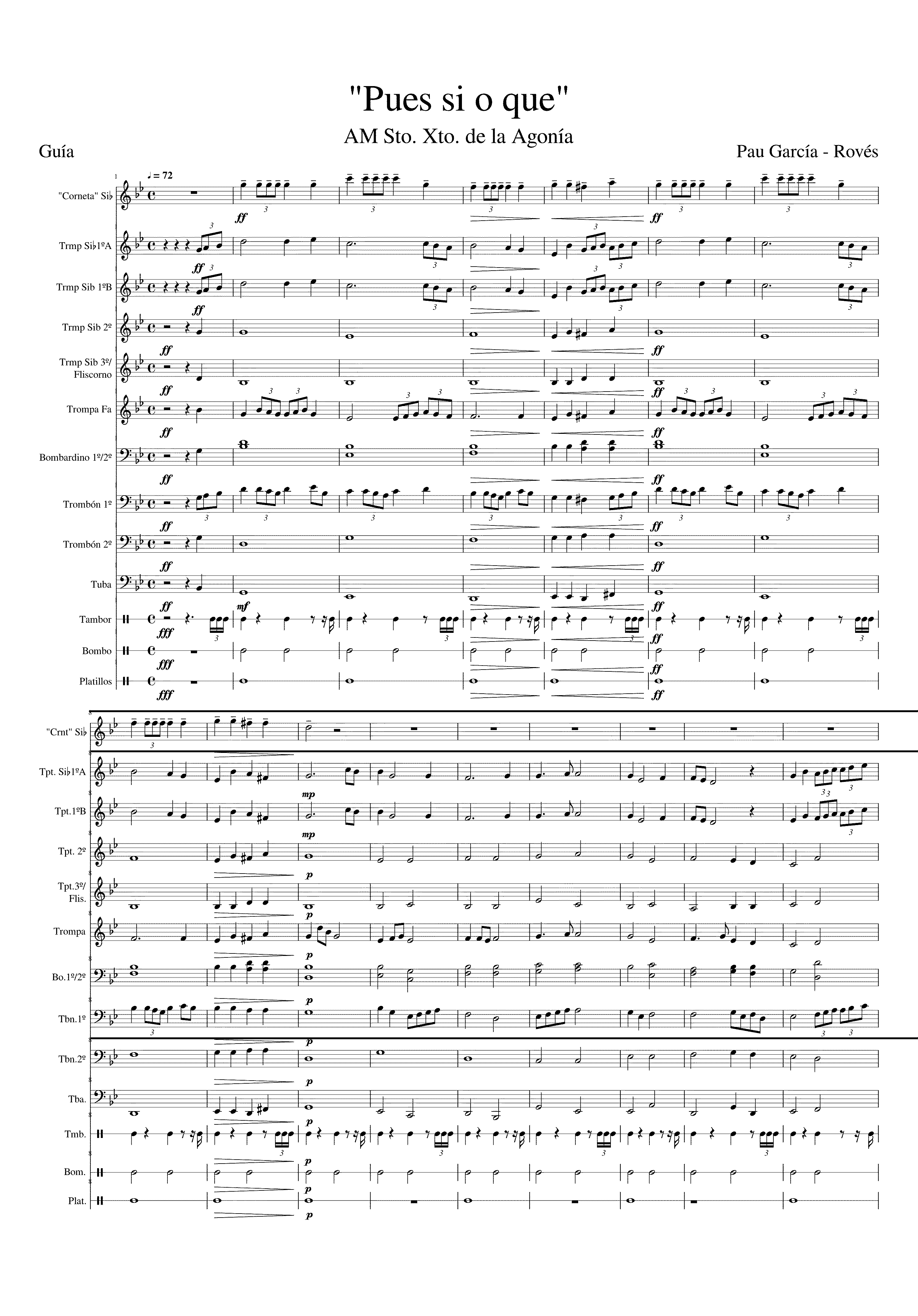Partitura Percusion Semana Santa
