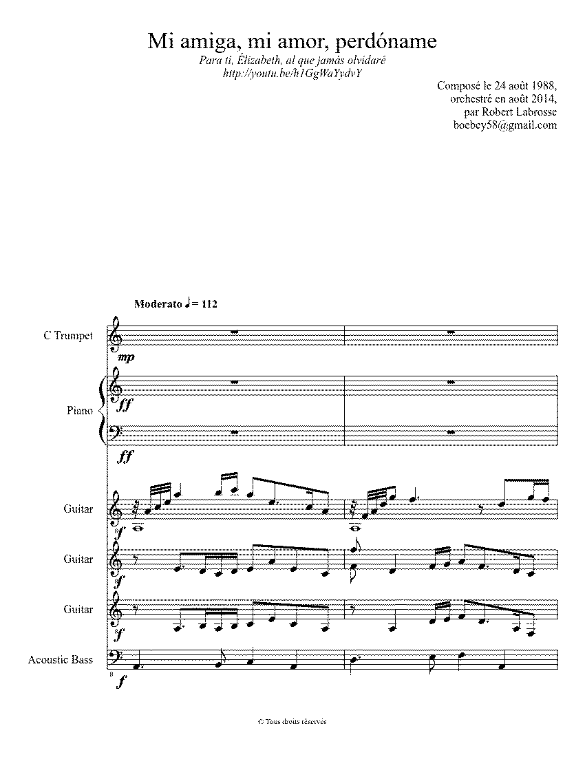 Partitura Perdoname
