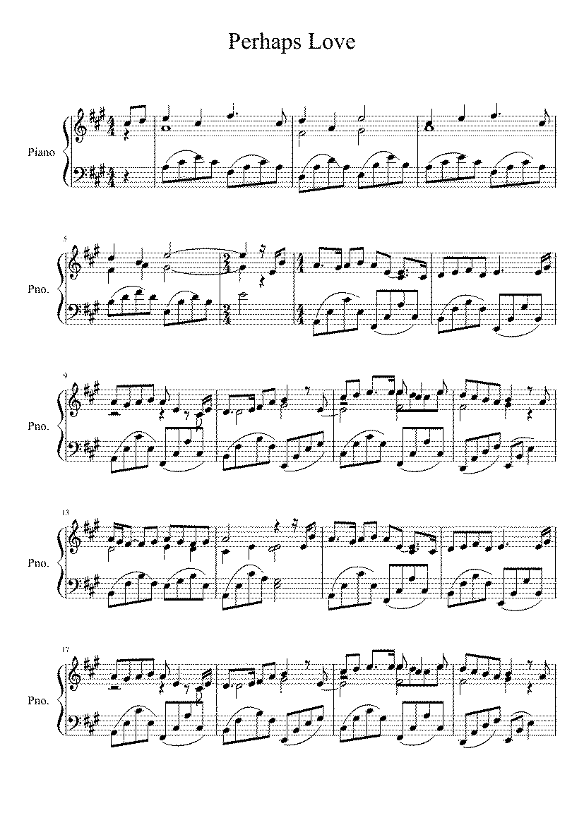 Partitura Perhaps Love