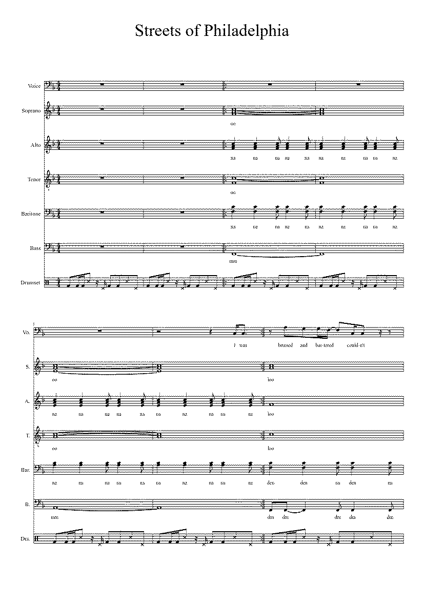 Partitura Philadelphia Bruce Springsteen