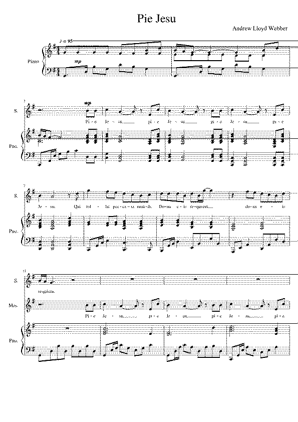Partitura Pie Jesu Webber