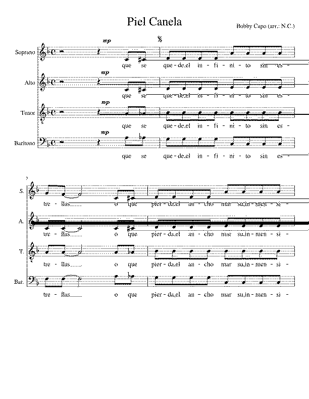 Partitura Piel Canela