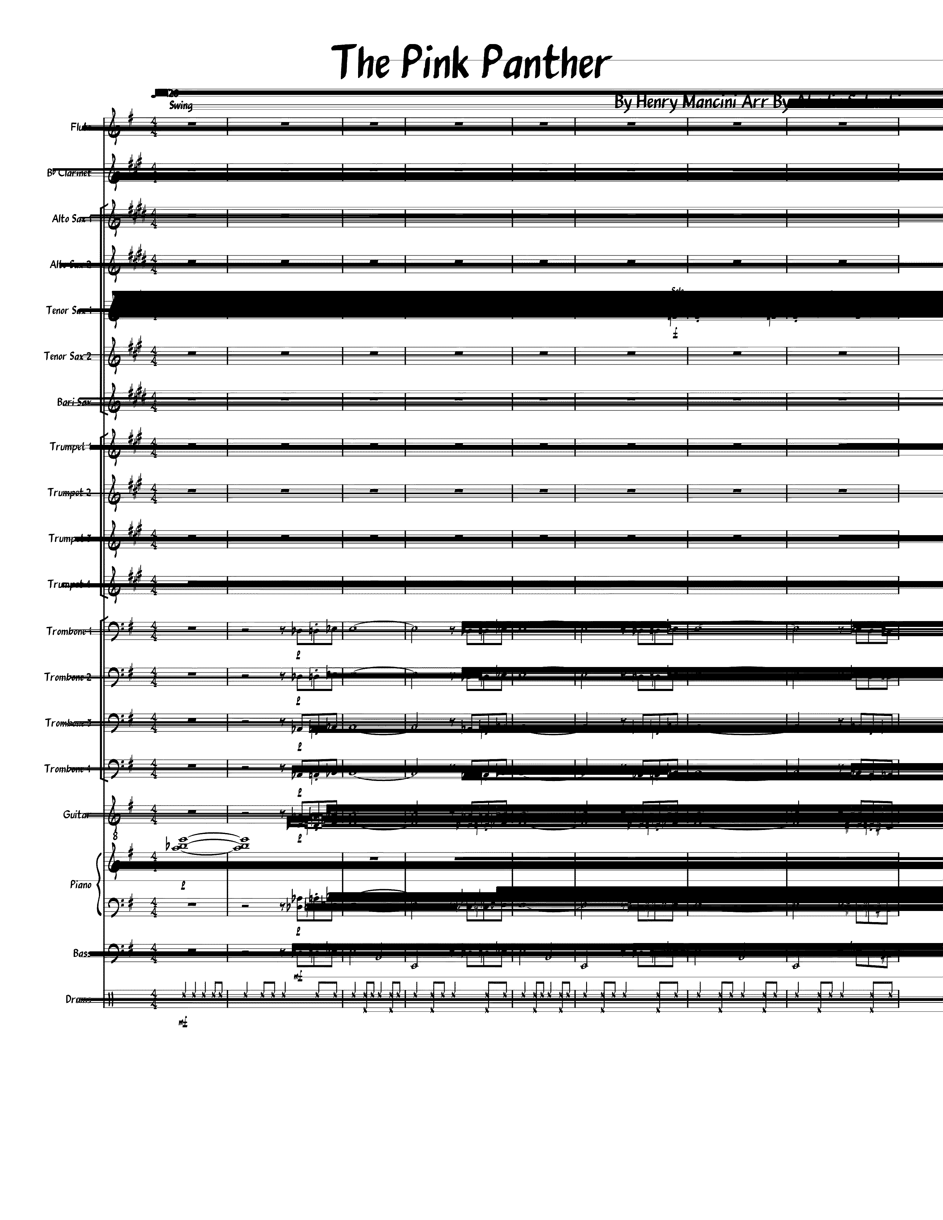 Partitura Pink Panther Flute