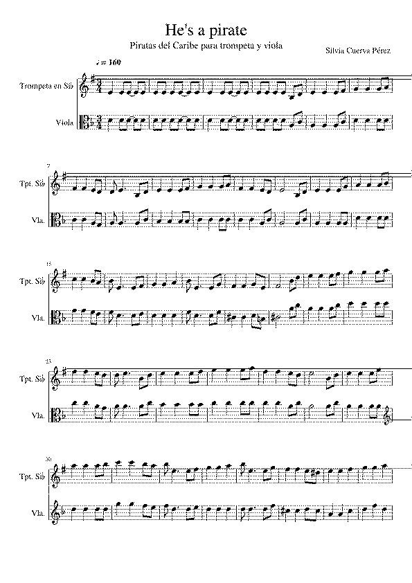 Partitura Pirata del Caribe